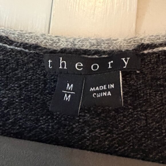 Theory women's Tarledia HM Lofty Cashmere sweater v-neck grey medium - Picture 4 of 8